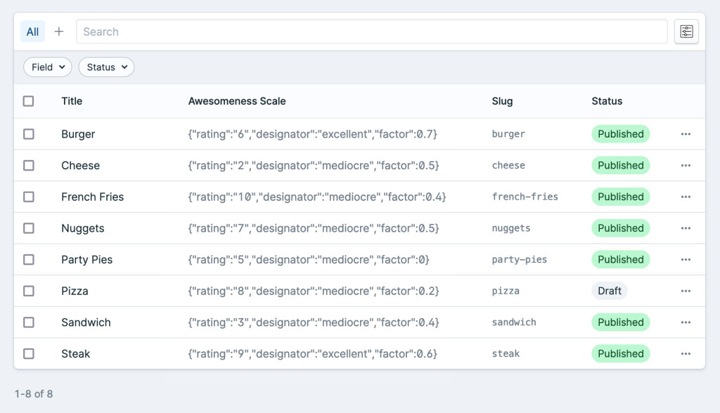 Complex fieldtype data returned by default as a JSON object